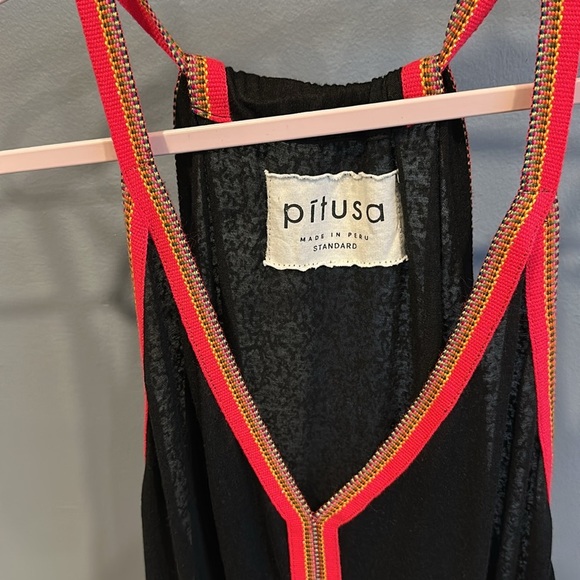Pitusa Inca Sundress Womens Maxi Black Red One Size Petite Length Sleeveless - Picture 4 of 5